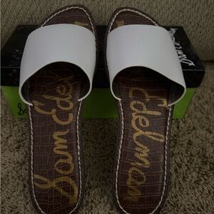Sam Edelman White Slide Sandals